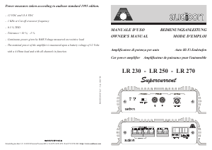 Manuale Audison LR 250 Amplificatore auto