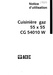 Handleiding Acec CG 54010 W Fornuis