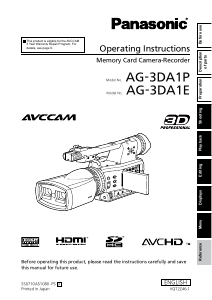 Bruksanvisning Panasonic AG-3DA1E Videokamera