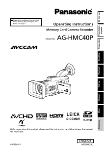 Bruksanvisning Panasonic AG-HMC40P Videokamera