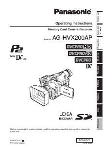 Handleiding Panasonic AG-HVX200AP Camcorder