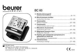 Manual Beurer BC 60 Blood Pressure Monitor