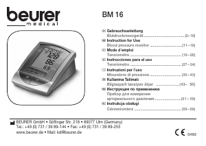 Instrukcja Beurer BM 16 Ciśnieniomierz