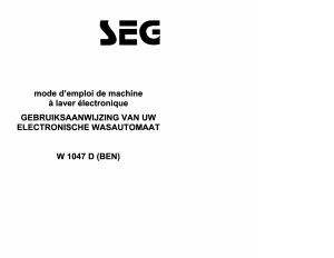 Mode d’emploi SEG W 1047 D (BEN) Lave-linge