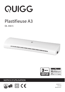 Mode d’emploi Quigg OL 350-S Plastifieuse