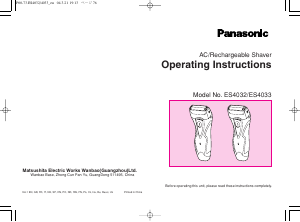 Bruksanvisning Panasonic ES-4033 Barbermaskin