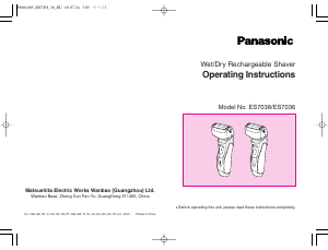 Brugsanvisning Panasonic ES-7036 Barbermaskine