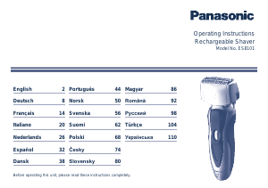 Manual Panasonic ES-8101 Máquina barbear