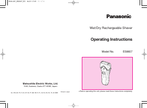 Manual de uso Panasonic ES-8807 Afeitadora