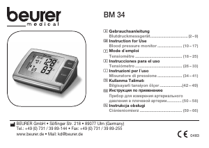 Instrukcja Beurer BM 34 Ciśnieniomierz