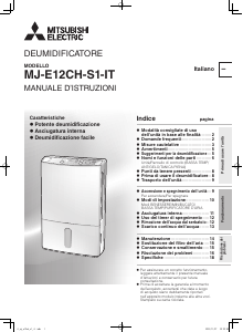 Manuale Mitsubishi MJ-E12CH-S1-IT Deumidificatore