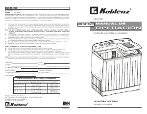 Manual de uso Koblenz LDK-1600S Lavadora
