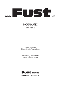 Handleiding Fust Novamatic WA 714 E Wasmachine
