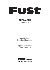 Handleiding Fust Novamatic WA 914 E Wasmachine