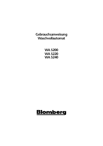 Bedienungsanleitung Blomberg WA 5220 Waschmaschine