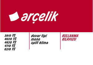 Kullanım kılavuzu Arçelik 3910 YS Klima