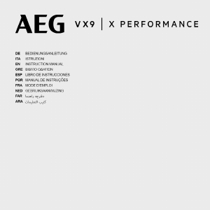 كتيب مكنسة كهربائية VX9-2-TM-E AEG