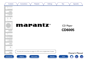 Bruksanvisning Marantz CD6005 CD-spelare