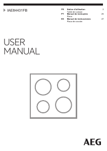 Mode d’emploi AEG IAE84431FB Table de cuisson