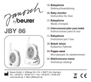 Instrukcja Beurer JBY86 Niania elektroniczna