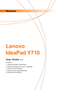 Handleiding Lenovo IdeaPad Y710 Laptop