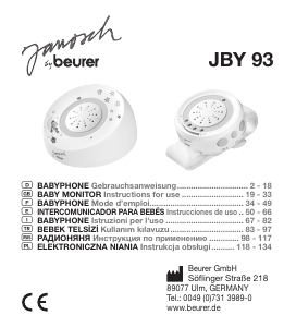 Instrukcja Beurer JBY93 Niania elektroniczna