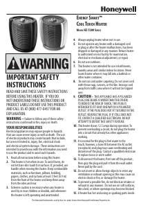 Manual de uso Honeywell HZ-7200 EnergySmart Cool Touch Calefactor