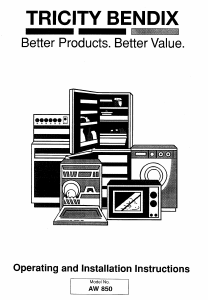 Handleiding Tricity Bendix AW 850 Wasmachine