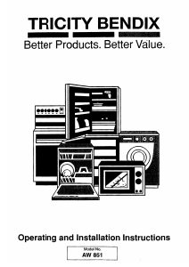 Handleiding Tricity Bendix AW 851 Wasmachine