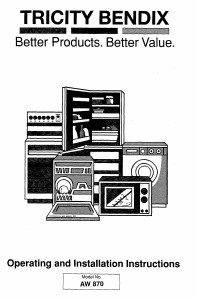 Handleiding Tricity Bendix AW 870 Wasmachine