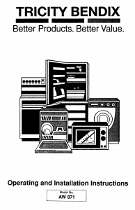 Handleiding Tricity Bendix AW 871 Wasmachine