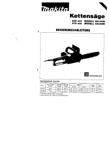 Bedienungsanleitung Makita 5014NB Kettensäge