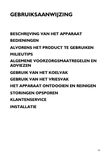 Handleiding Whirlpool ARG 735 Koelkast