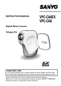 Manual Sanyo VPC-CA6EX Xacti Camcorder