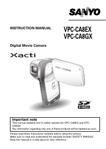 Bruksanvisning Sanyo VPC-CA8EX Xacti Videokamera