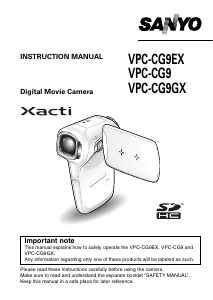Bruksanvisning Sanyo VPC-CG9GX Xacti Videokamera