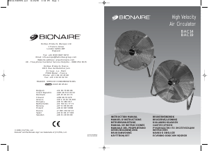 Instrukcja Bionaire BAC19 Wentylator