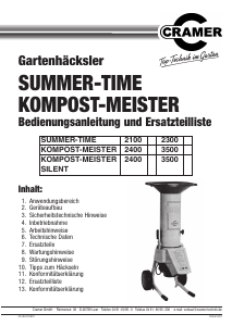 Bedienungsanleitung Cramer Summer-time 2100 Gartenhäcksler