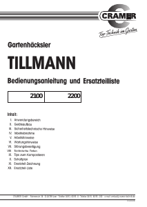 Bedienungsanleitung Cramer Tillmann 2100 Gartenhäcksler