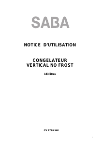 Mode d’emploi SABA CV1766WH Congélateur