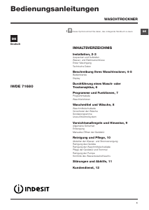 Bedienungsanleitung Indesit IWDE 71680 ECO Waschtrockner