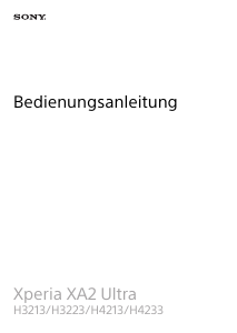 Bedienungsanleitung Sony Xperia XA2 Ultra Handy