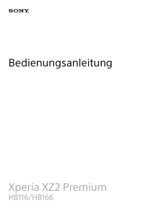 Bedienungsanleitung Sony Xperia XZ2 Premium Handy