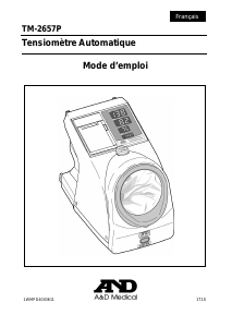 Mode d’emploi A and D Medical TM-2657P Tensiomètre