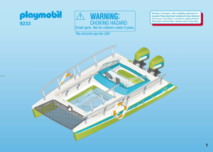 Manual Playmobil set 9233 Waterworld Barco com visão submarina e motor