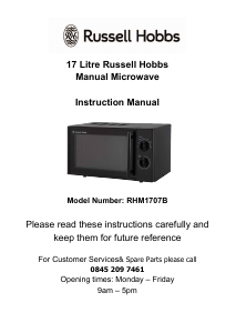 Handleiding Russell Hobbs RHM1707B Magnetron