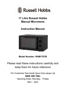 Bruksanvisning Russell Hobbs RHM1707B Mikrovågsugn