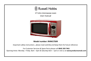 Handleiding Russell Hobbs RHM1750R Magnetron