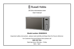 Bruksanvisning Russell Hobbs RHM2041S Mikrovågsugn