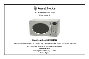 Bruksanvisning Russell Hobbs RHM2047SS Mikrovågsugn